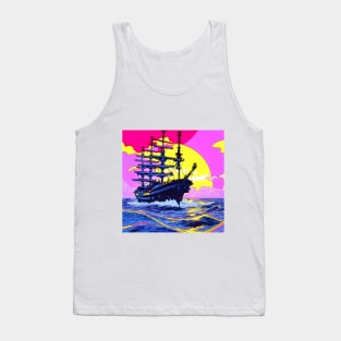 artistic pink pirate ship Tank Top